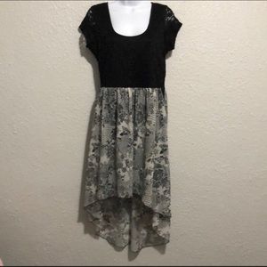 Almost Famous Black and Gray High Low Dress
